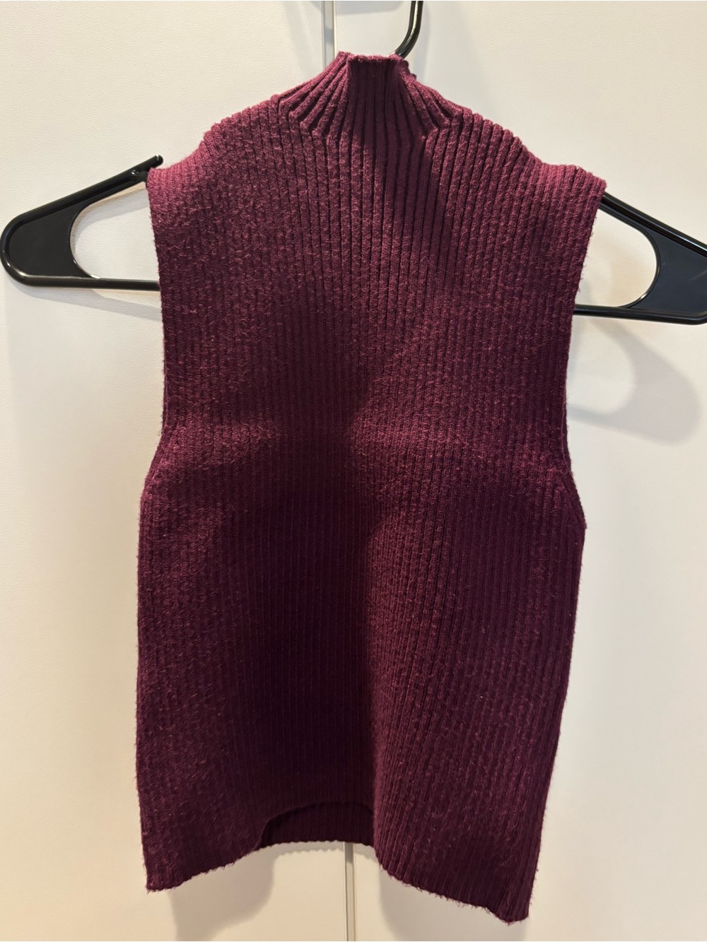 ZARA Men's Ribbed Turtleneck Sweater in Deep Plum